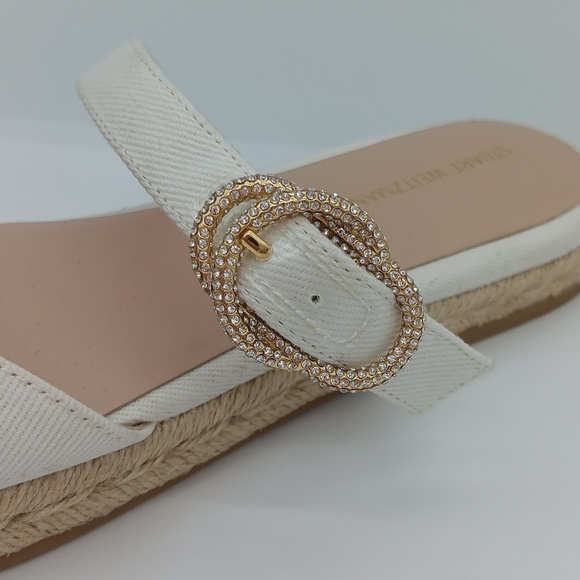 ๐ NWOT Stuart Weitzman Crystal Buckle Espadrilles - Picture 2 of 16